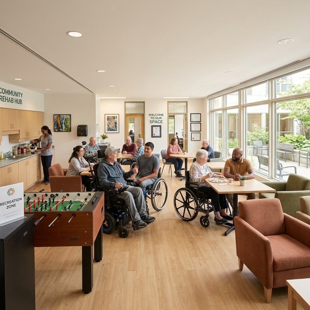 Inclusive lounge recreation space