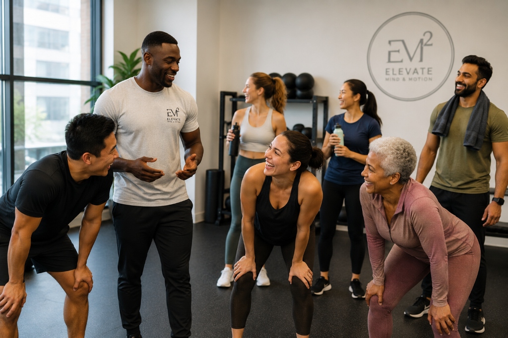 Diverse group workout session in studio